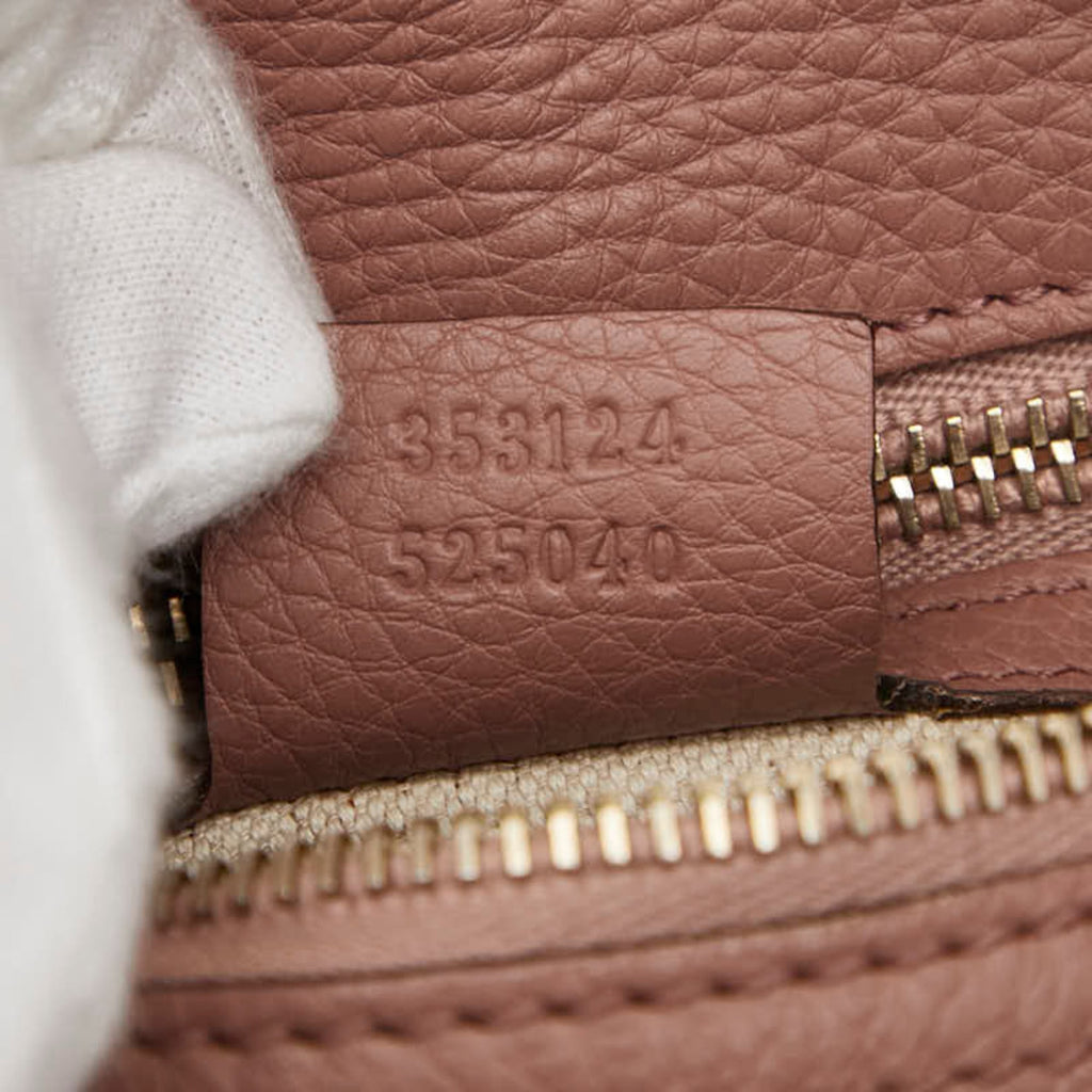Gucci Pink Leather Handbag Shoulder Bag (Pre-Owned)