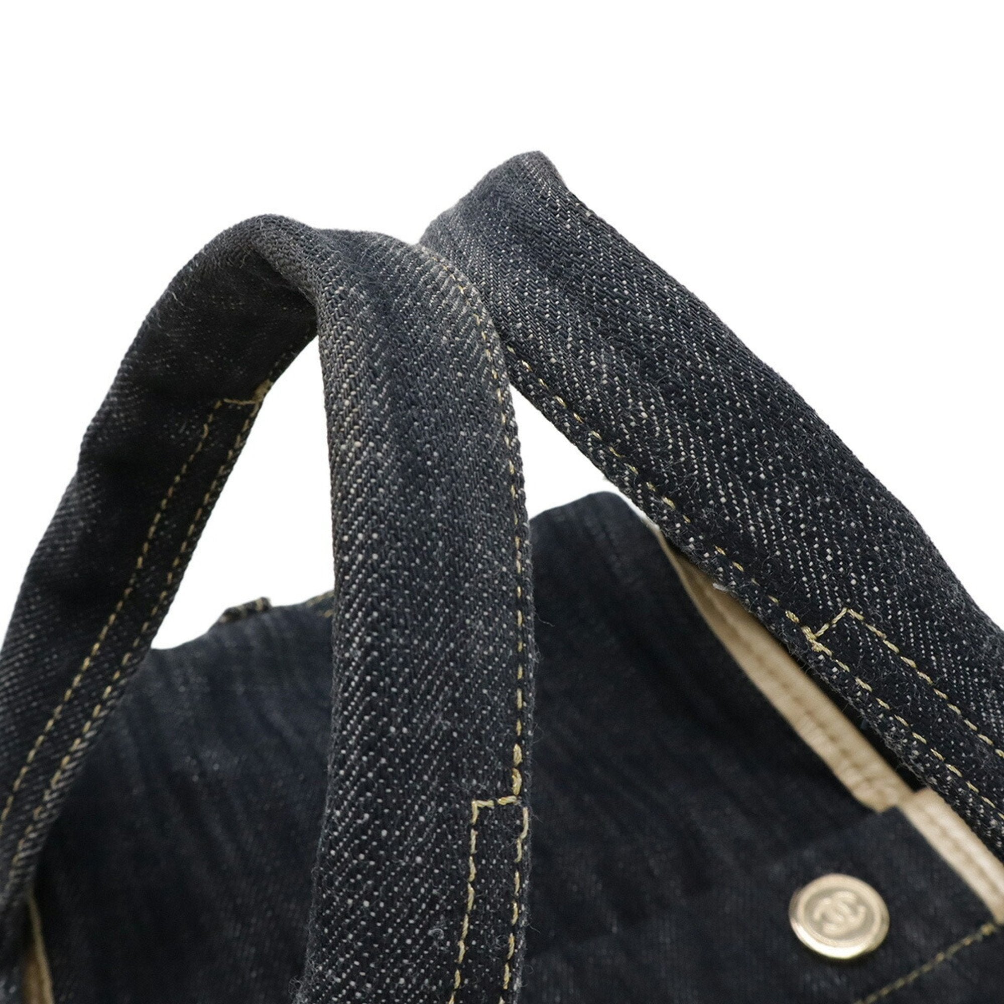 Chanel Denim Blue Denim Handbag Tote Bag (Pre-Owned)