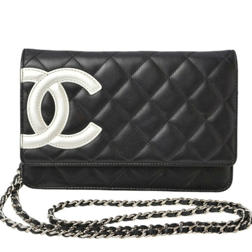 Chanel Black Leather Chain/Shoulder Wallet (Pre-Owned)
