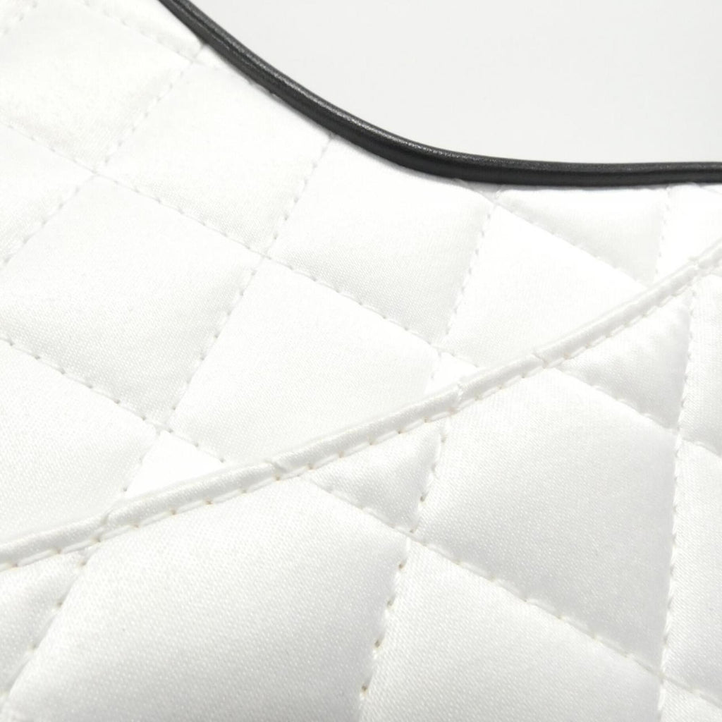 Chanel Black White Satin Shoulder Bag (Pre-Owned)