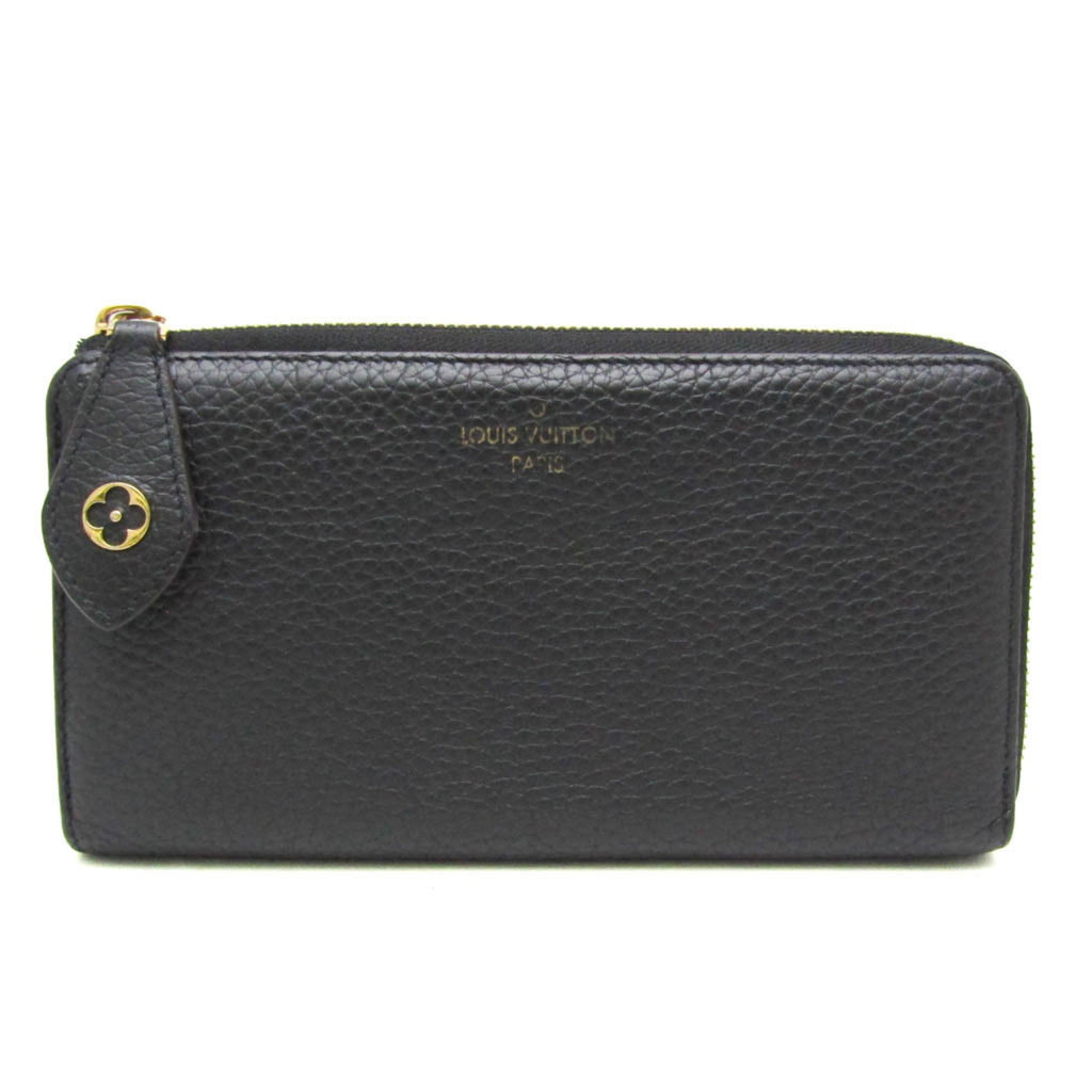 Louis Vuitton Taurillon Noir Leather Long Wallet (Bi-Fold) (Pre-Owned)