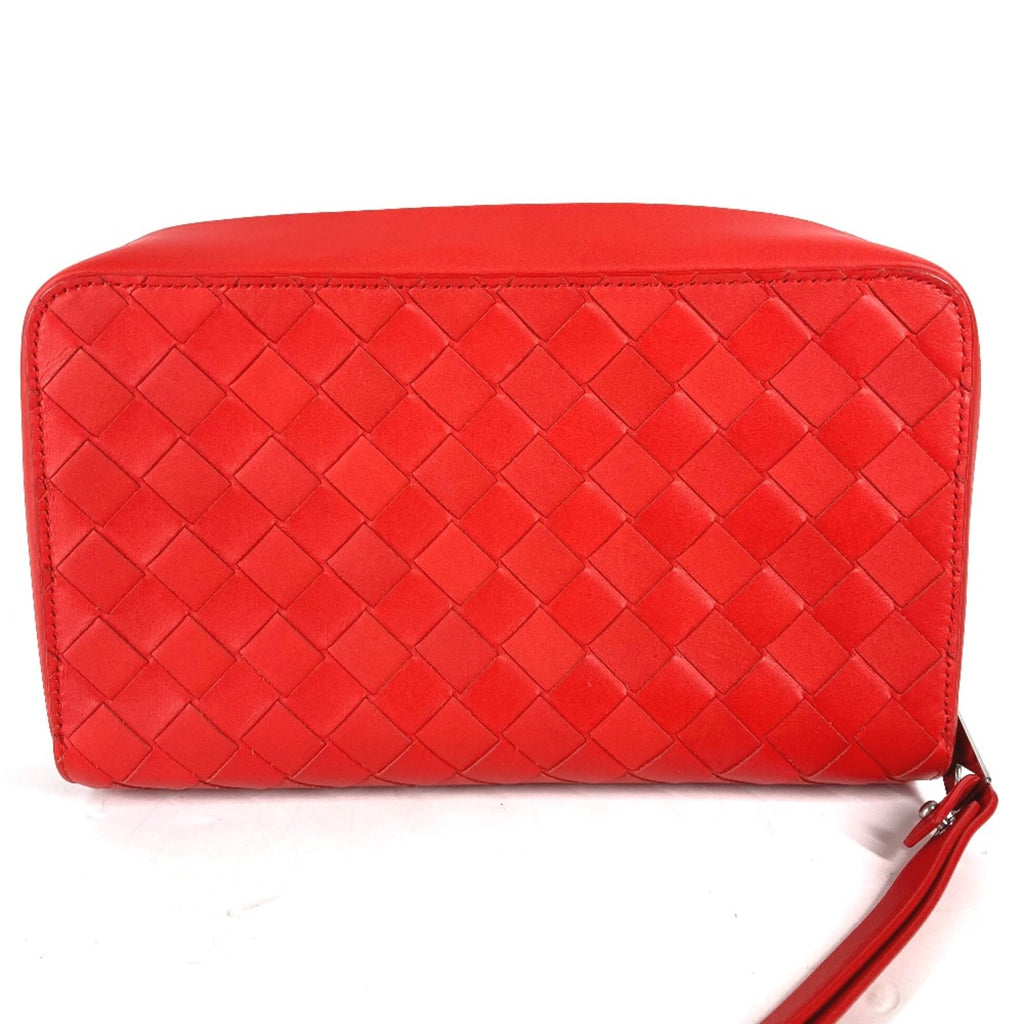 Bottega Veneta Red Leather Clutch Bag (Pre-Owned)
