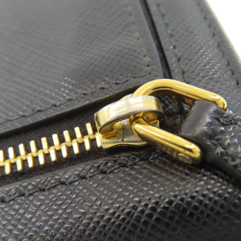 Prada Black Leather Long Wallet (Bi-Fold) (Pre-Owned)