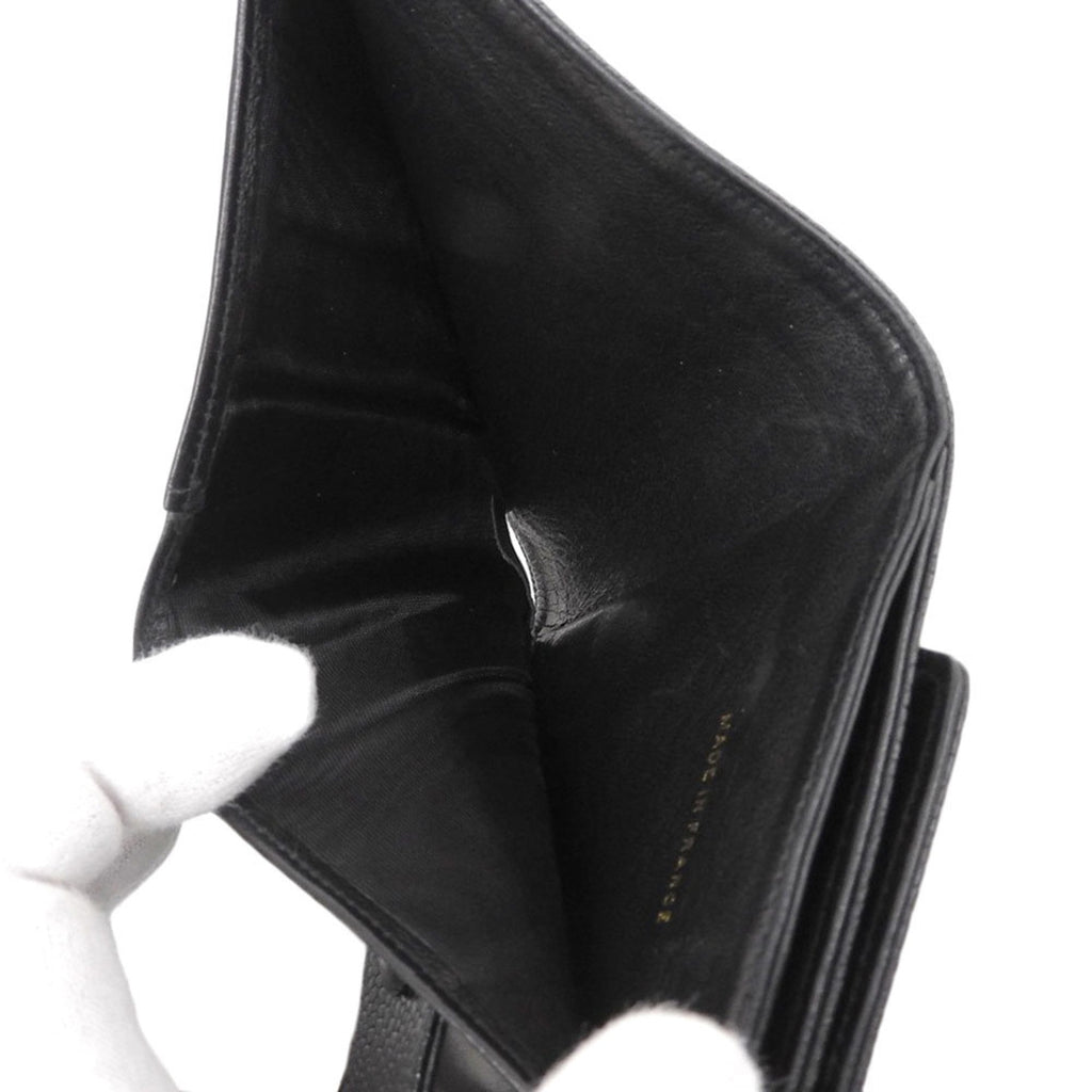 Chanel Black Grained Calfskin Wallet (Bi-Fold) (Pre-Owned)