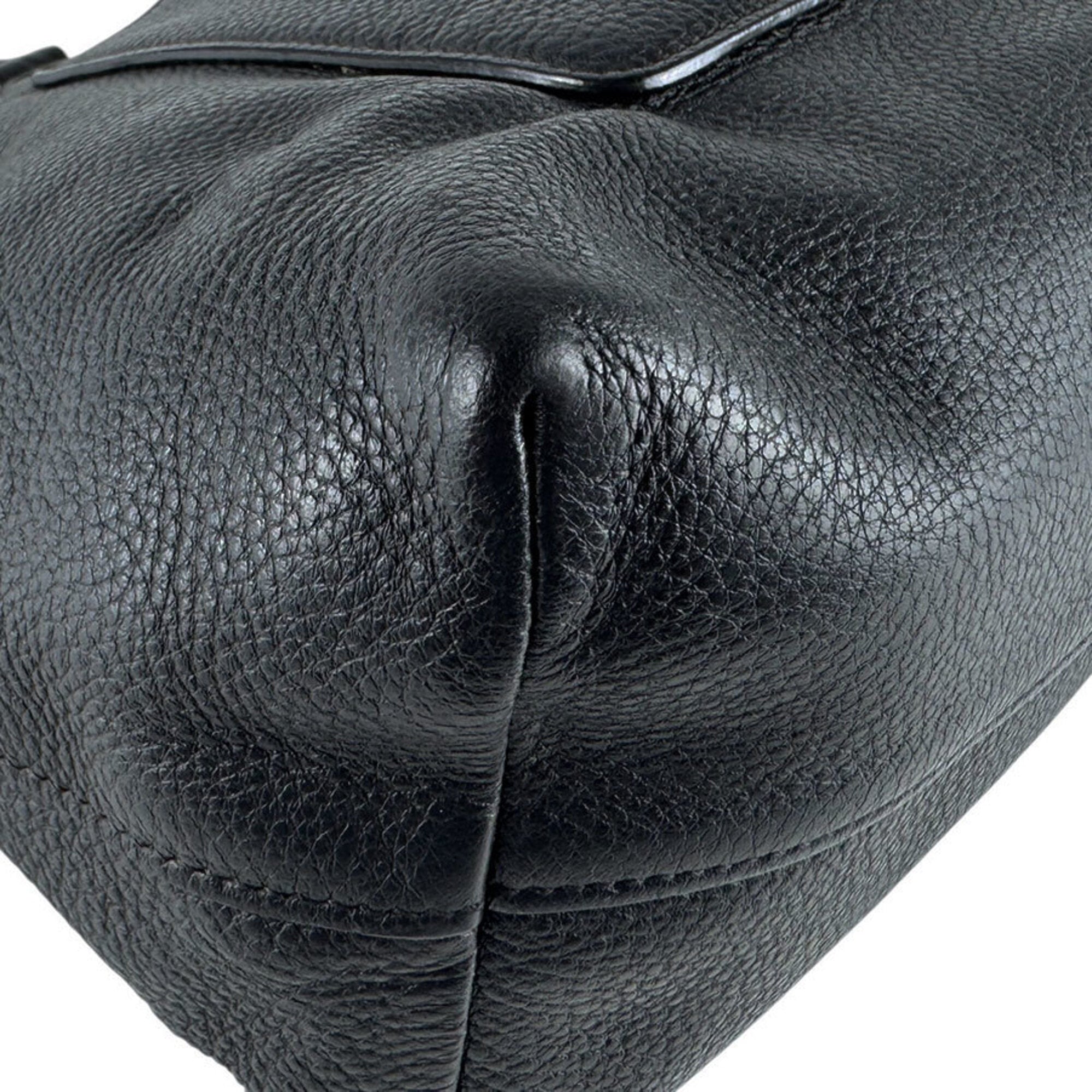 Prada Black Leather Handbag Shoulder Bag (Pre-Owned)