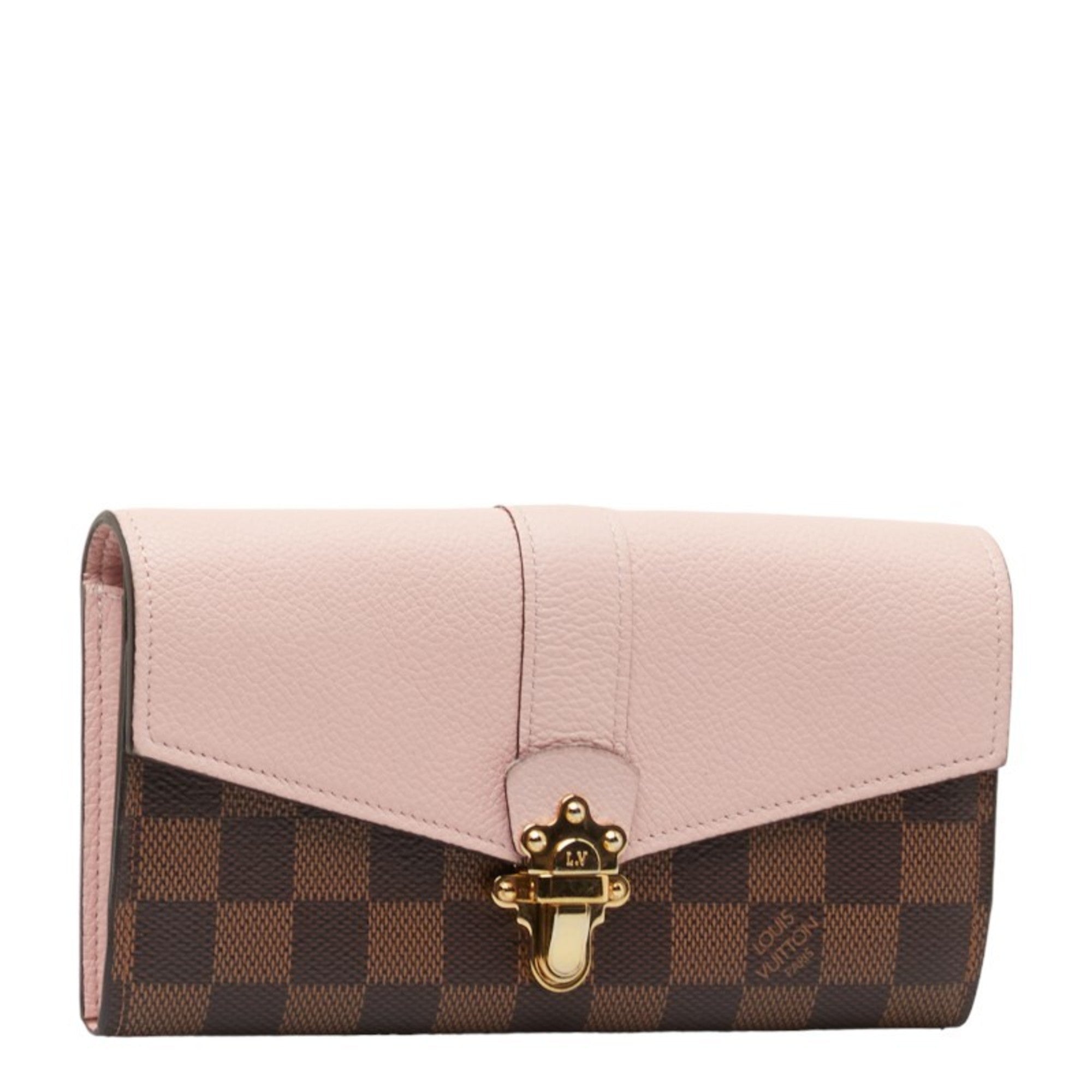 Louis Vuitton Damier Brown Damier Canvas Magnolia Pink Pvc Coin Purse/Coin Case (Pre-Owned)