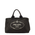 Prada Black Canapa Canvas Handbag (Pre-Owned)