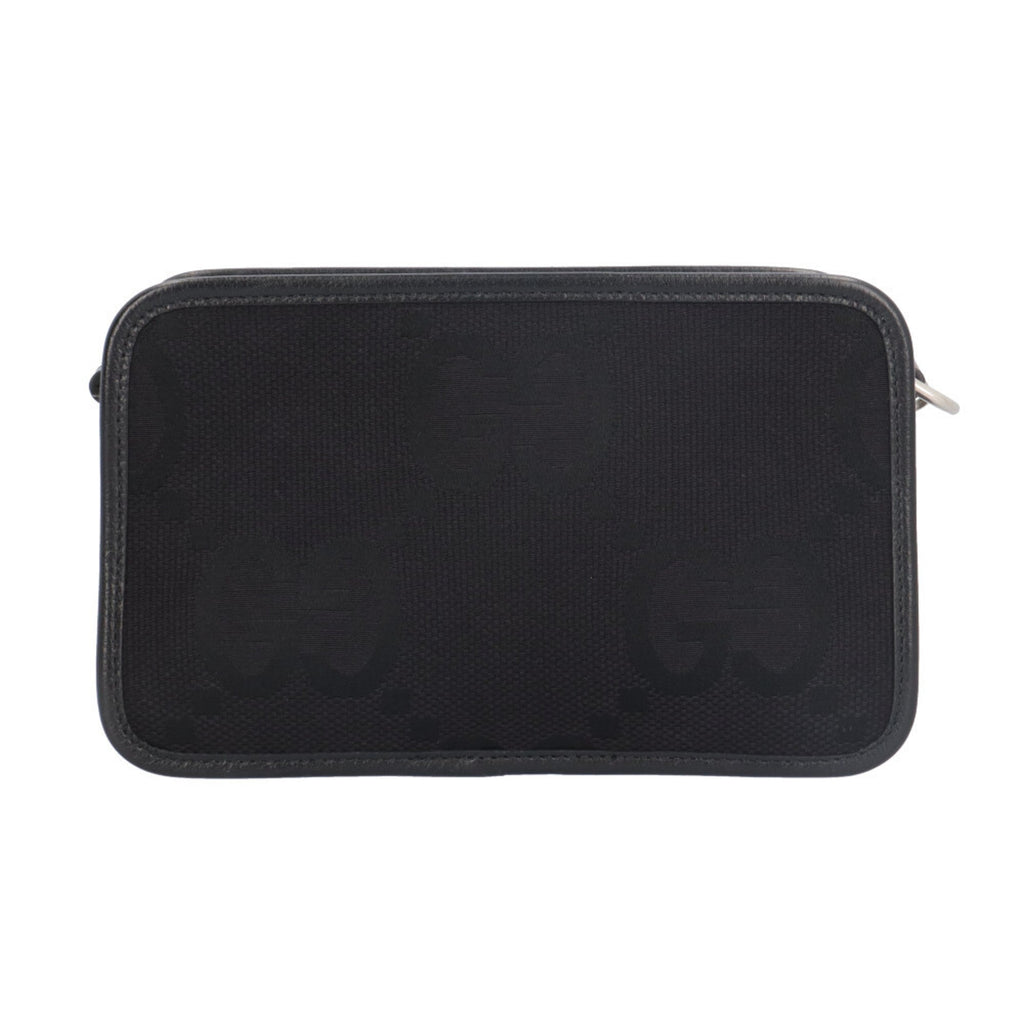Gucci Black Gg Canvas Leather Shoulder Bag (Pre-Owned)