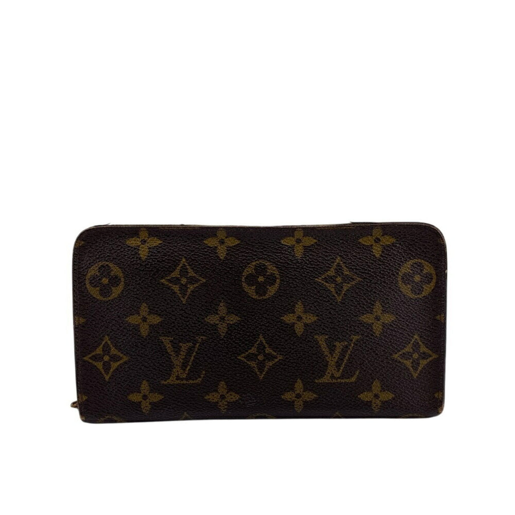 Louis Vuitton Monogram Brown Leather Long Wallet (Bi-Fold) (Pre-Owned)