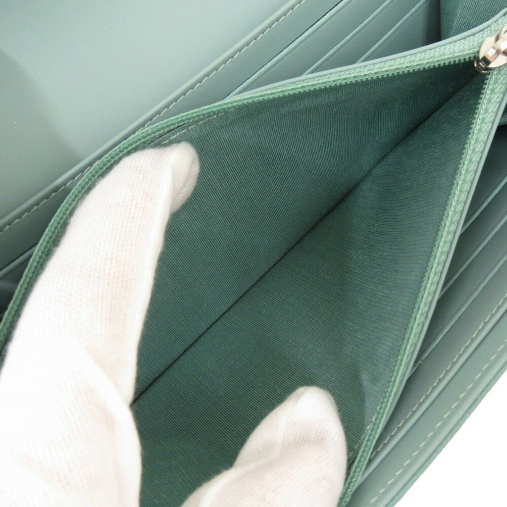 Chanel Green Grained Calfskin Long Wallet (Bi-Fold) (Pre-Owned)