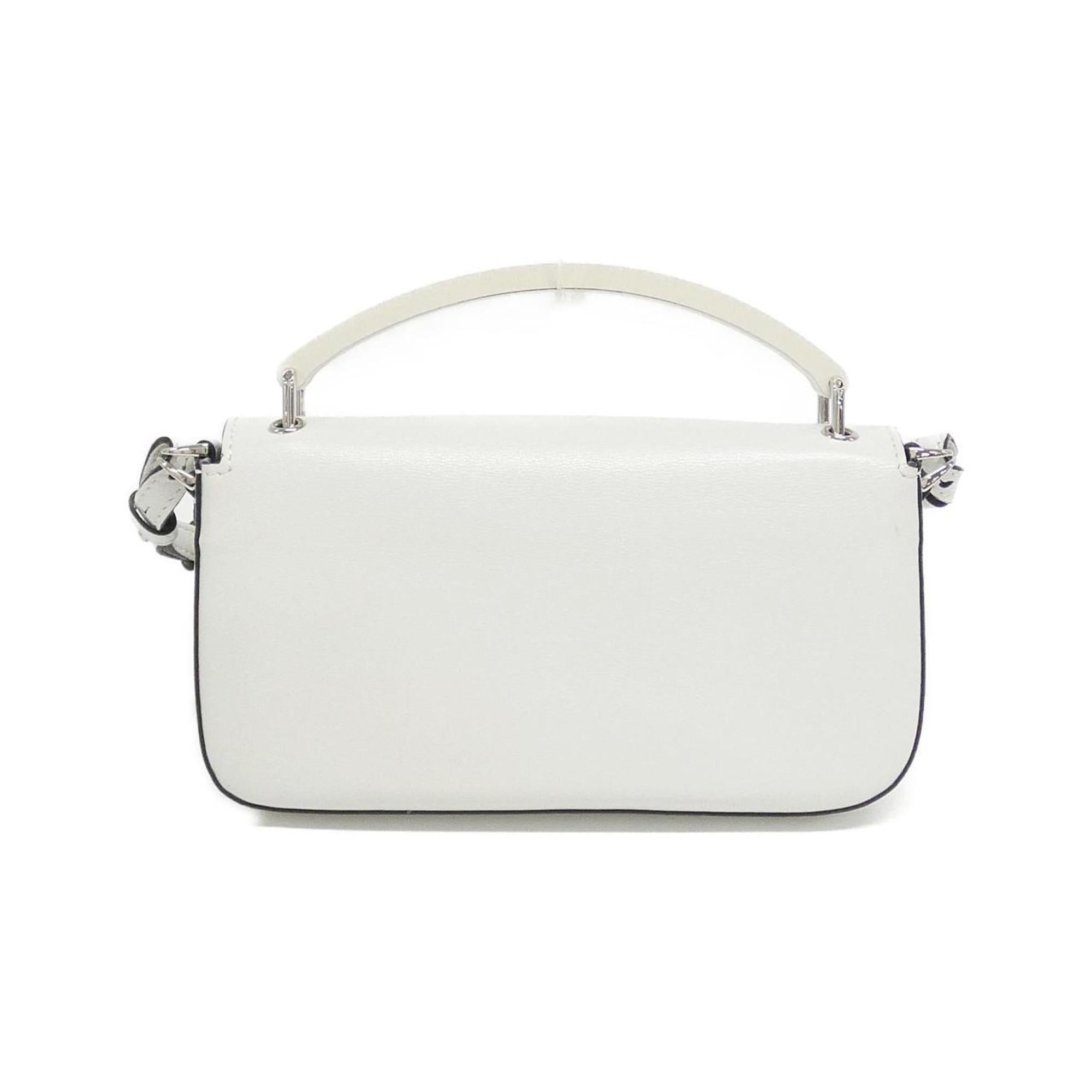 Fendi Silver Leather Handbag Shoulder Bag (Pre-Owned)