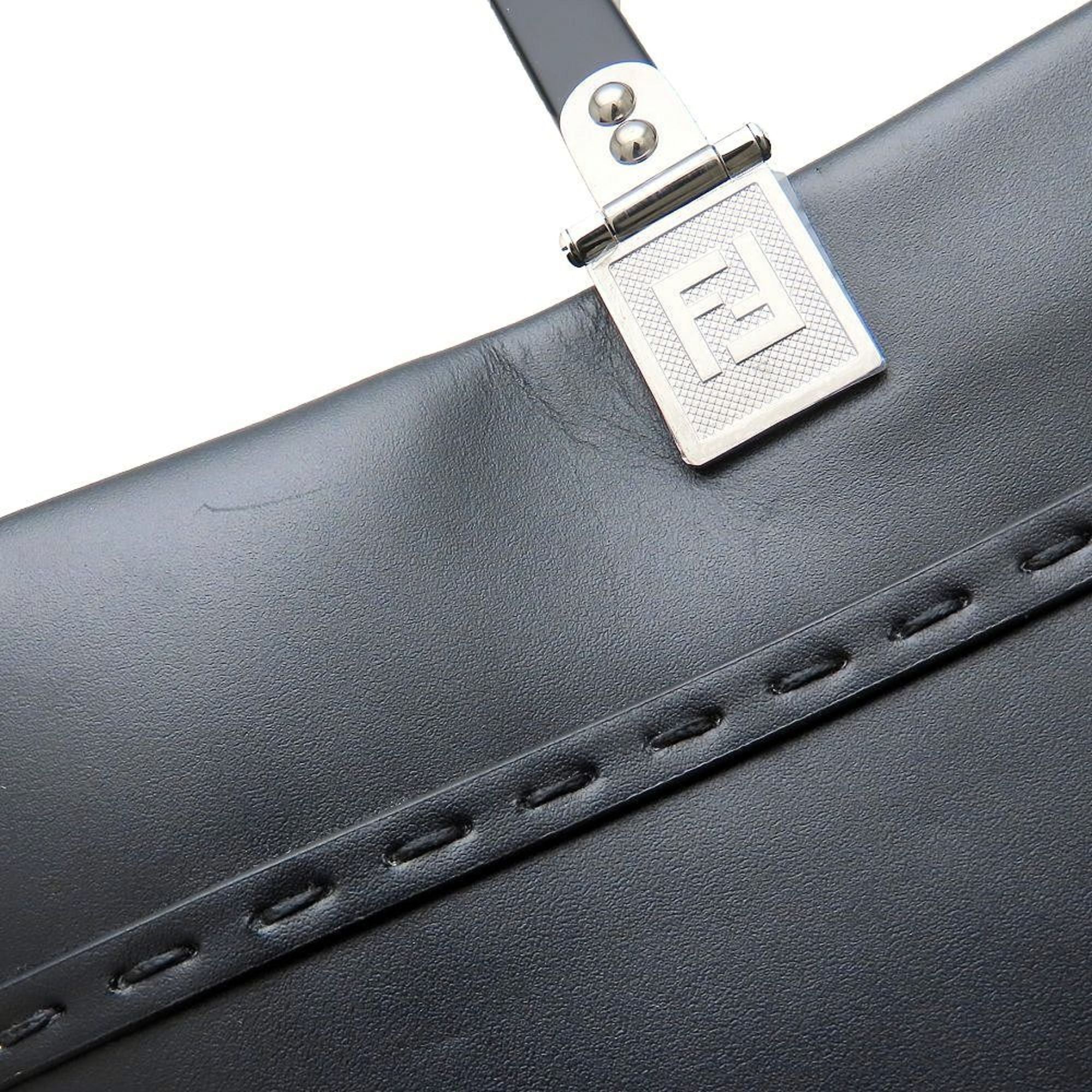Fendi Black Leather Tote Bag (Pre-Owned)