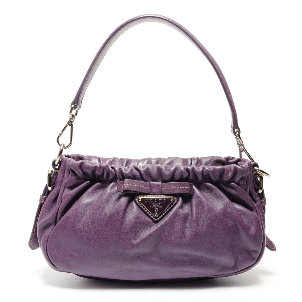 Prada Purple Leather Shoulder Bag (Pre-Owned)