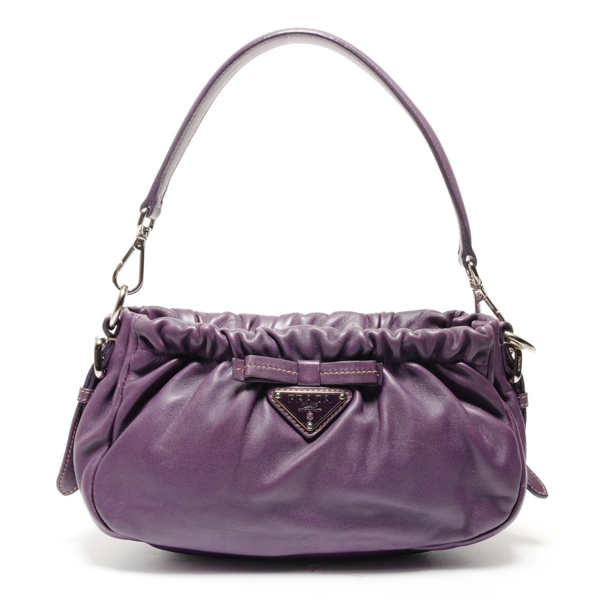 Prada Purple Leather Shoulder Bag (Pre-Owned)
