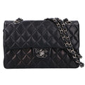 Chanel Matelasse Black Leather Shoulder Bag (Pre-Owned)