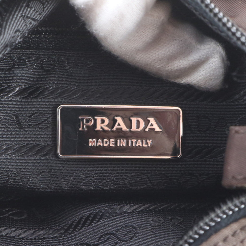 Prada Brown Nylon Tessuto Shoulder Bag (Pre-Owned)