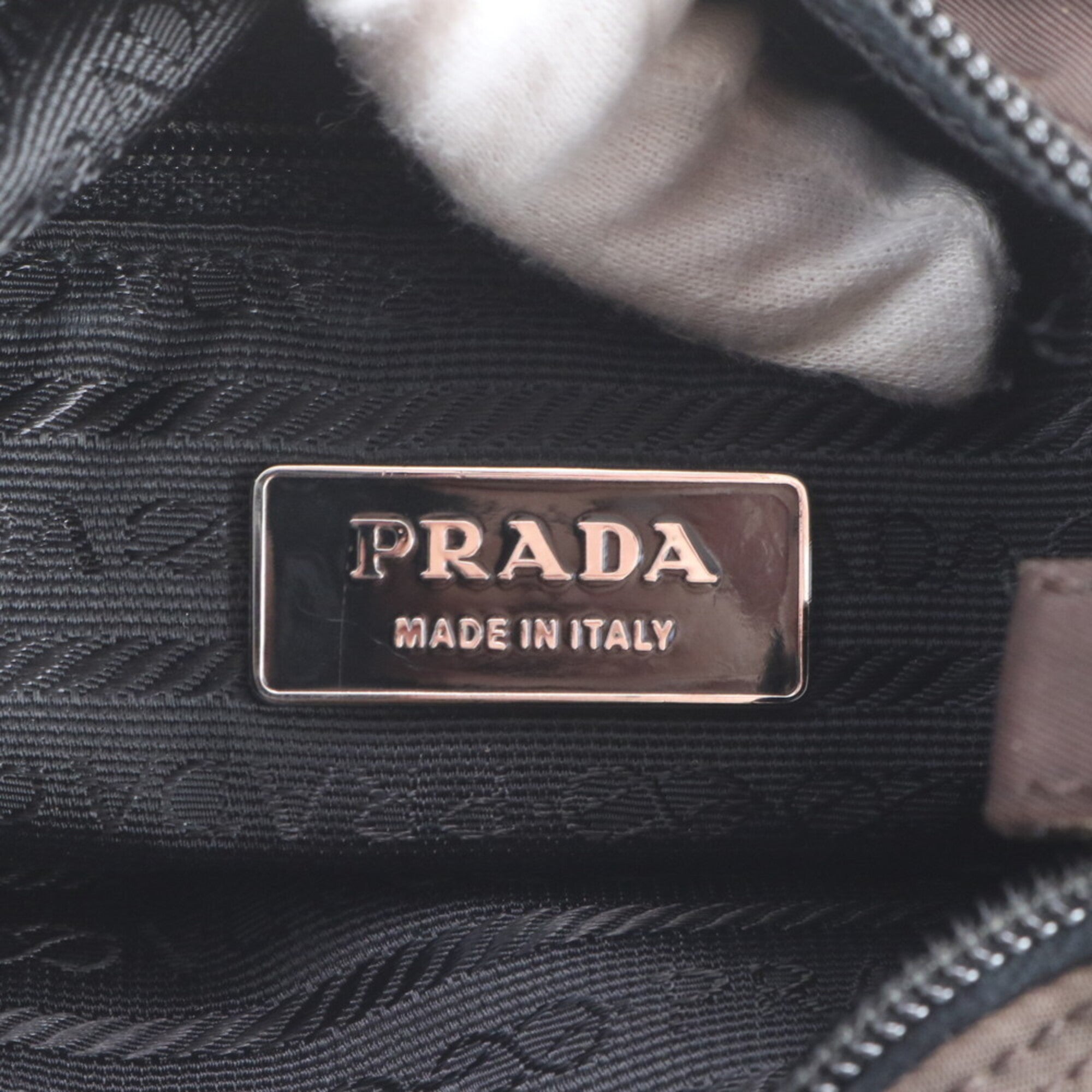 Prada Brown Nylon Tessuto Shoulder Bag (Pre-Owned)