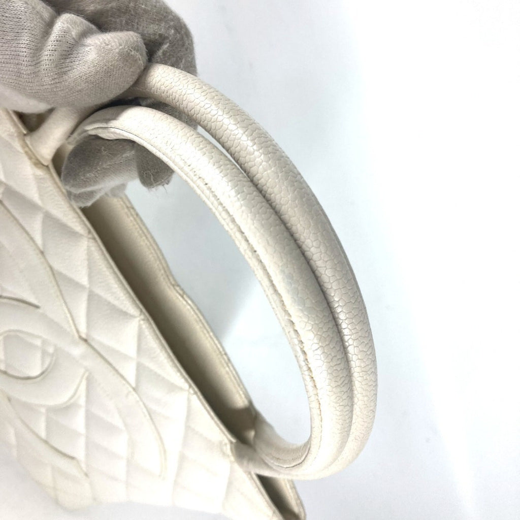 Chanel White Caviar Leather Shoulder Bag Tote Bag (Pre-Owned)