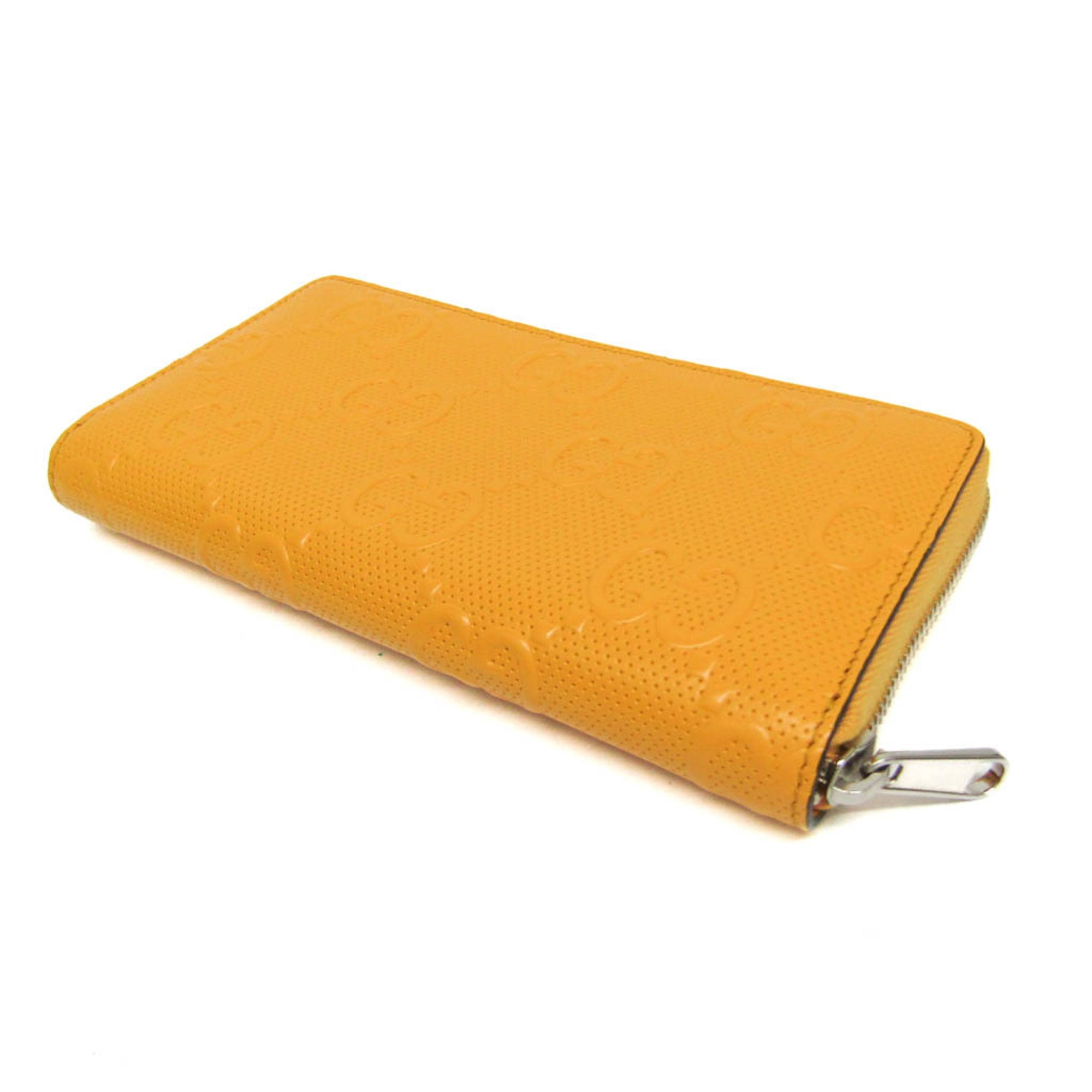 Gucci Yellow Leather Long Wallet (Bi-Fold) (Pre-Owned)