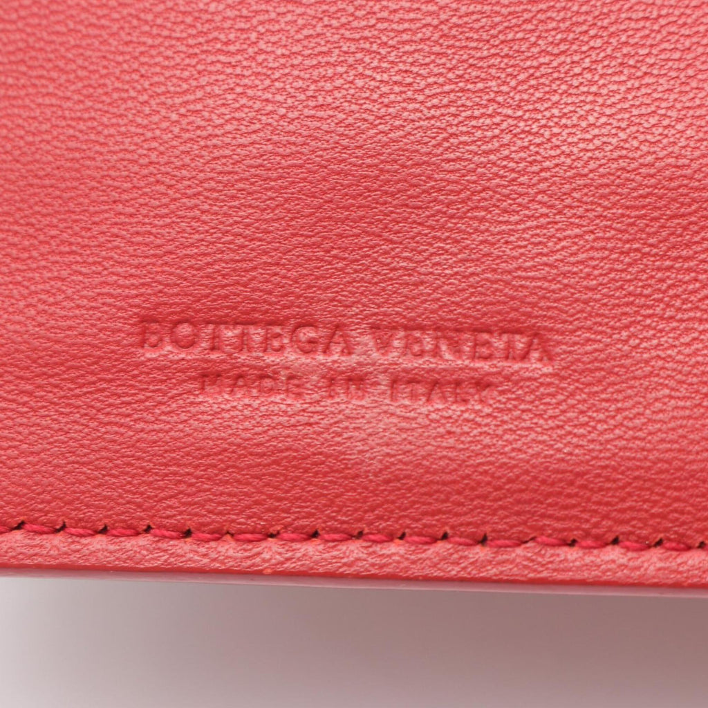 Bottega Veneta Red Color Intrecciato Wallet (Bi-Fold) (Pre-Owned)