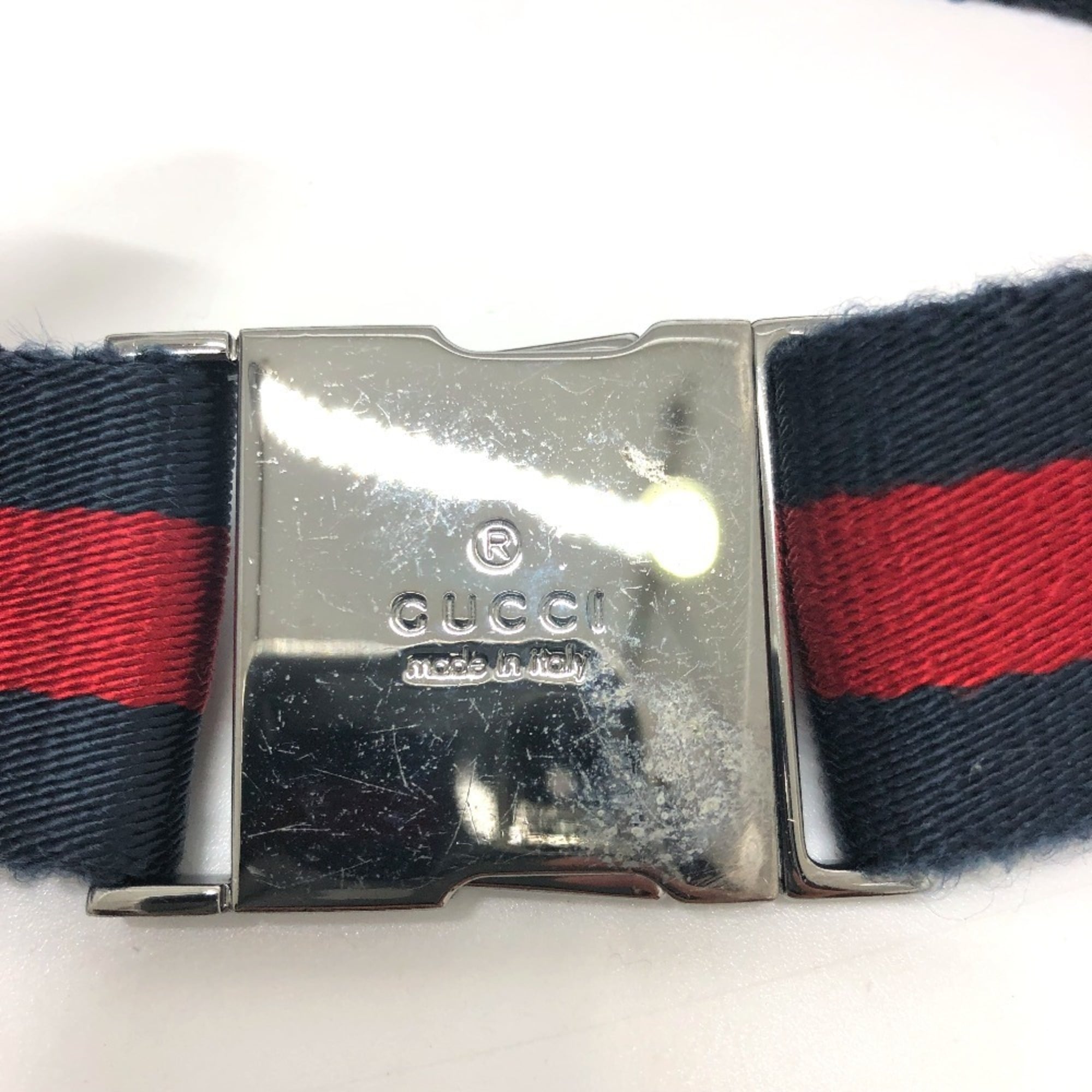 Gucci Red Color Gg Canvas Leather Fanny Pack Sling Bag (Pre-Owned)