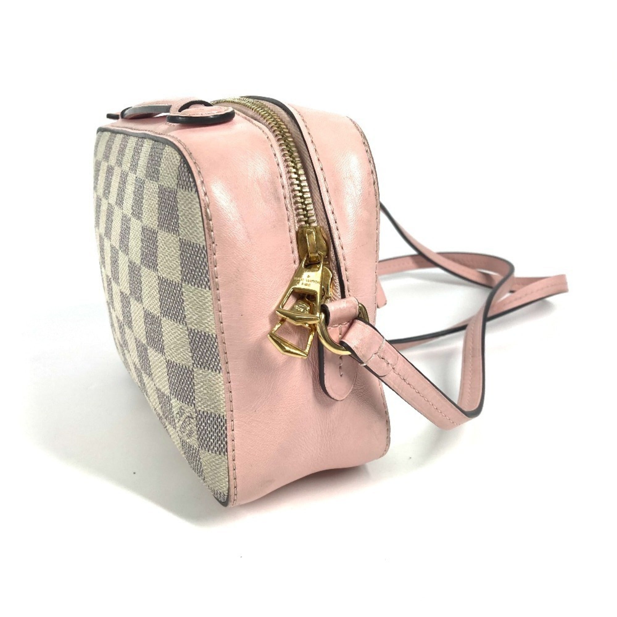 Louis Vuitton Pink White Damier Azur Pochette Shoulder Bag (Pre-Owned)