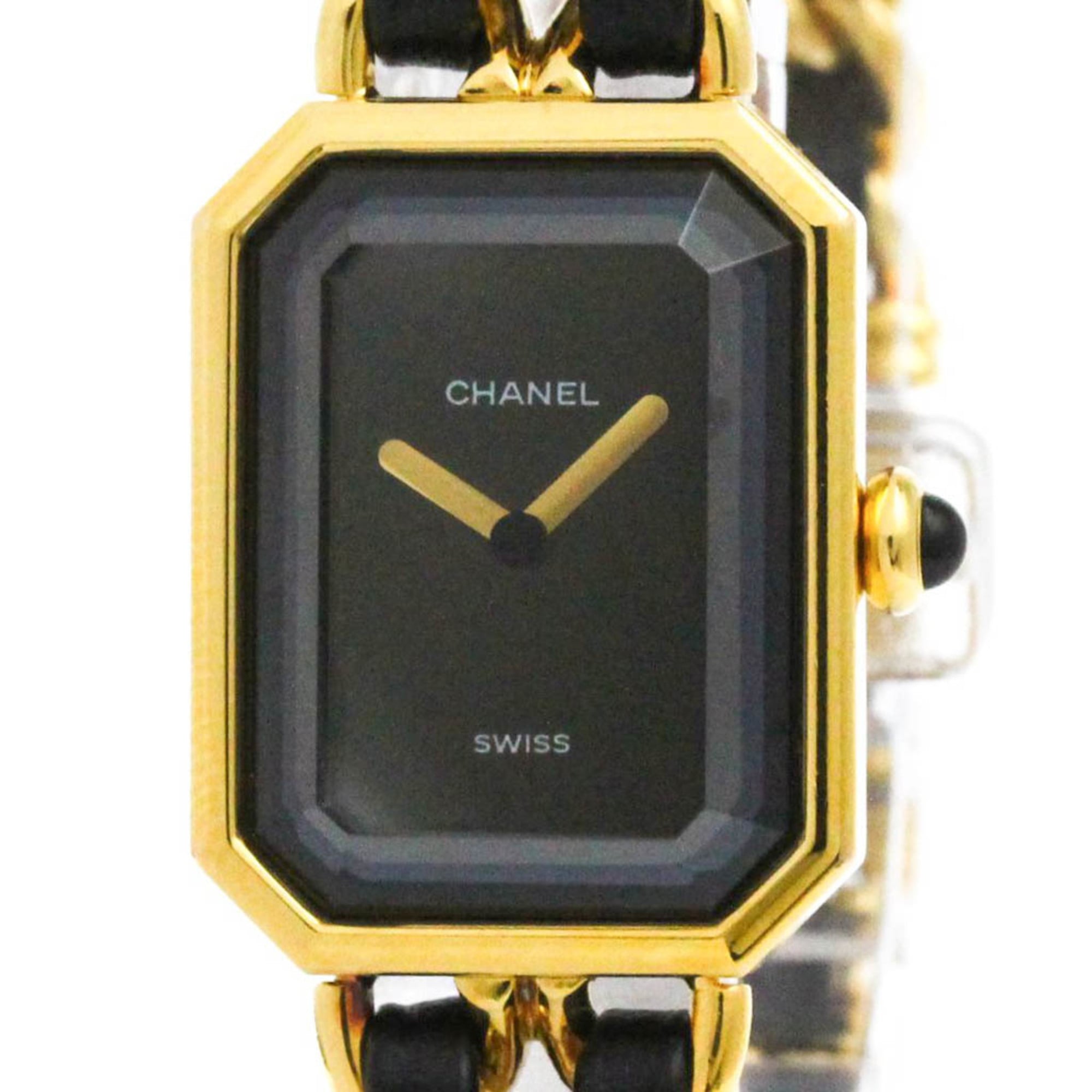 Chanel Premiere Rock Quartz Watch Plated Metal And Leather Watch (Pre-Owned)