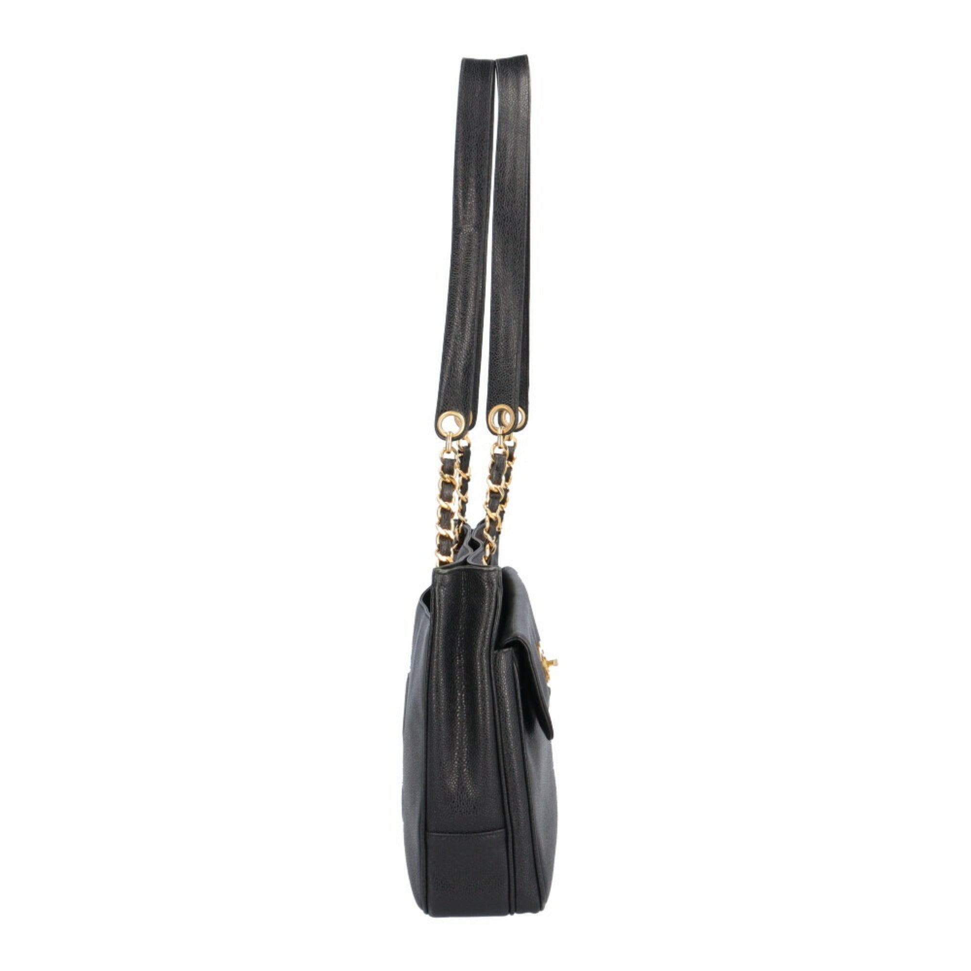 Chanel Black Grained Calfskin Tote Bag (Pre-Owned)