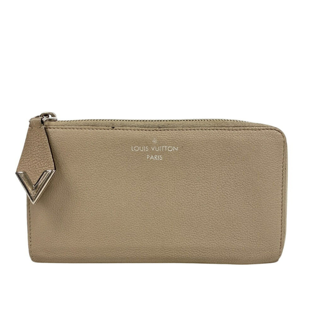 Louis Vuitton Parnassea Beige Leather Long Wallet (Bi-Fold) (Pre-Owned)