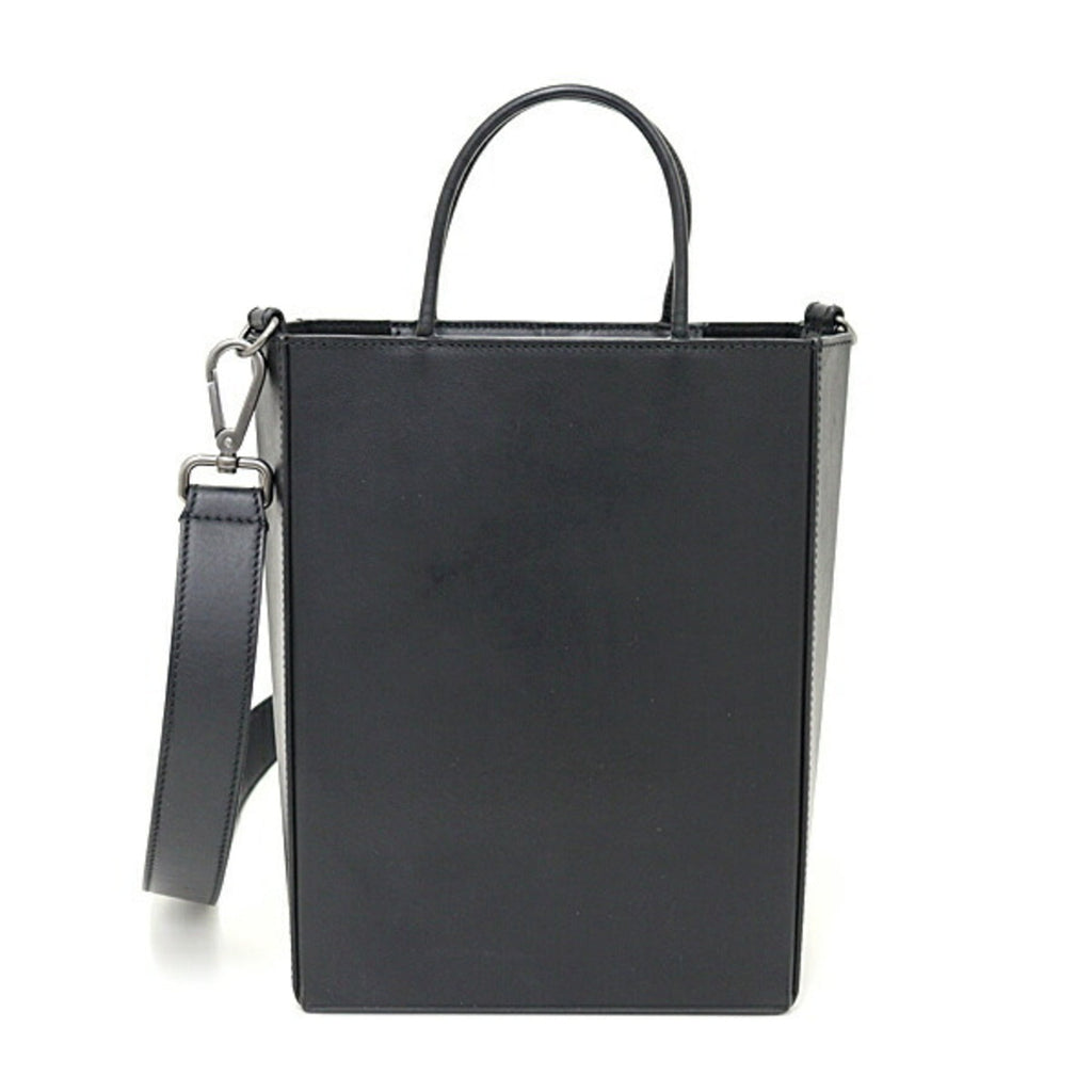 Fendi Black Leather Handbag Shopping Bag Shoulder Bag (Pre-Owned)