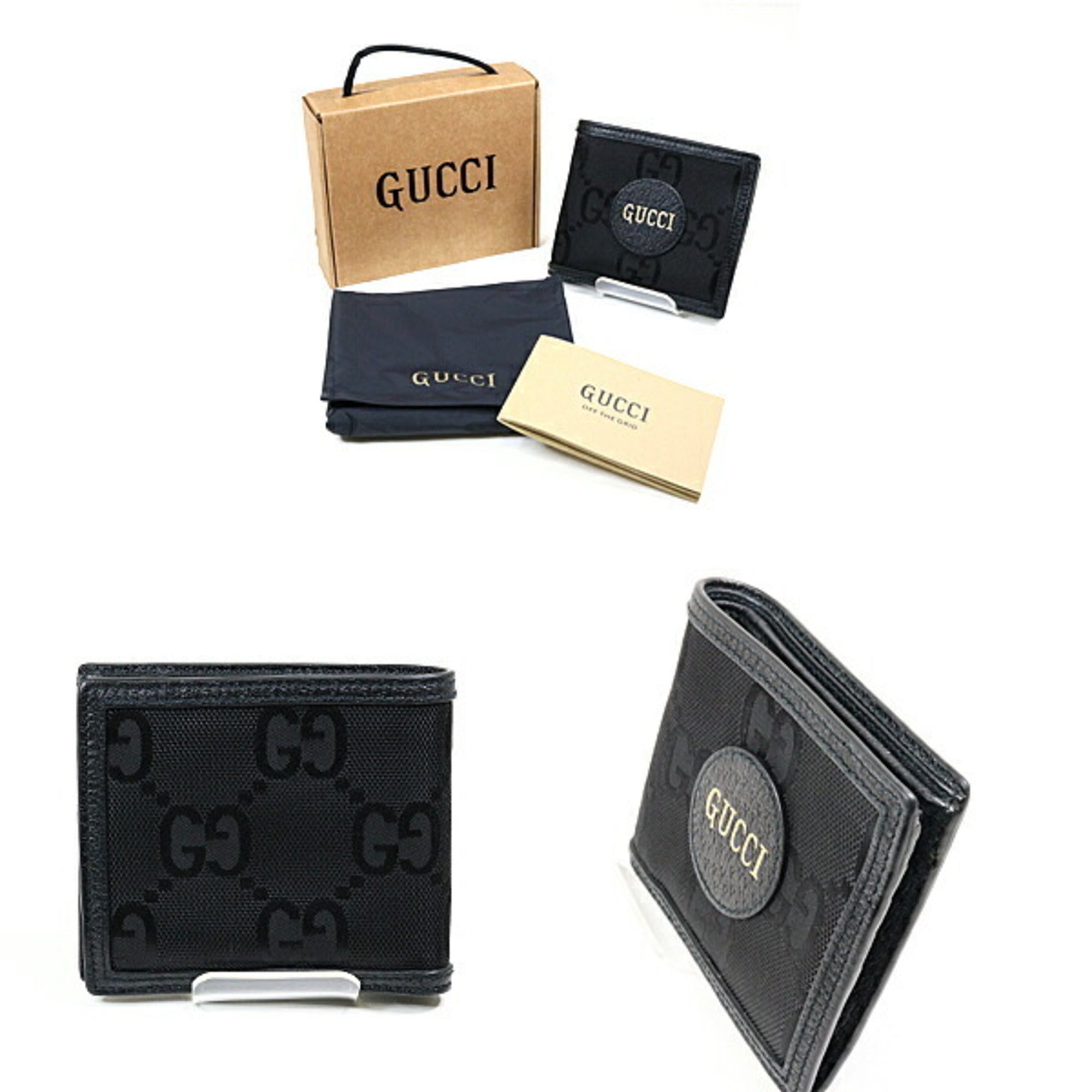 Gucci Black Nylon Leather Wallet (Bi-Fold) (Pre-Owned)