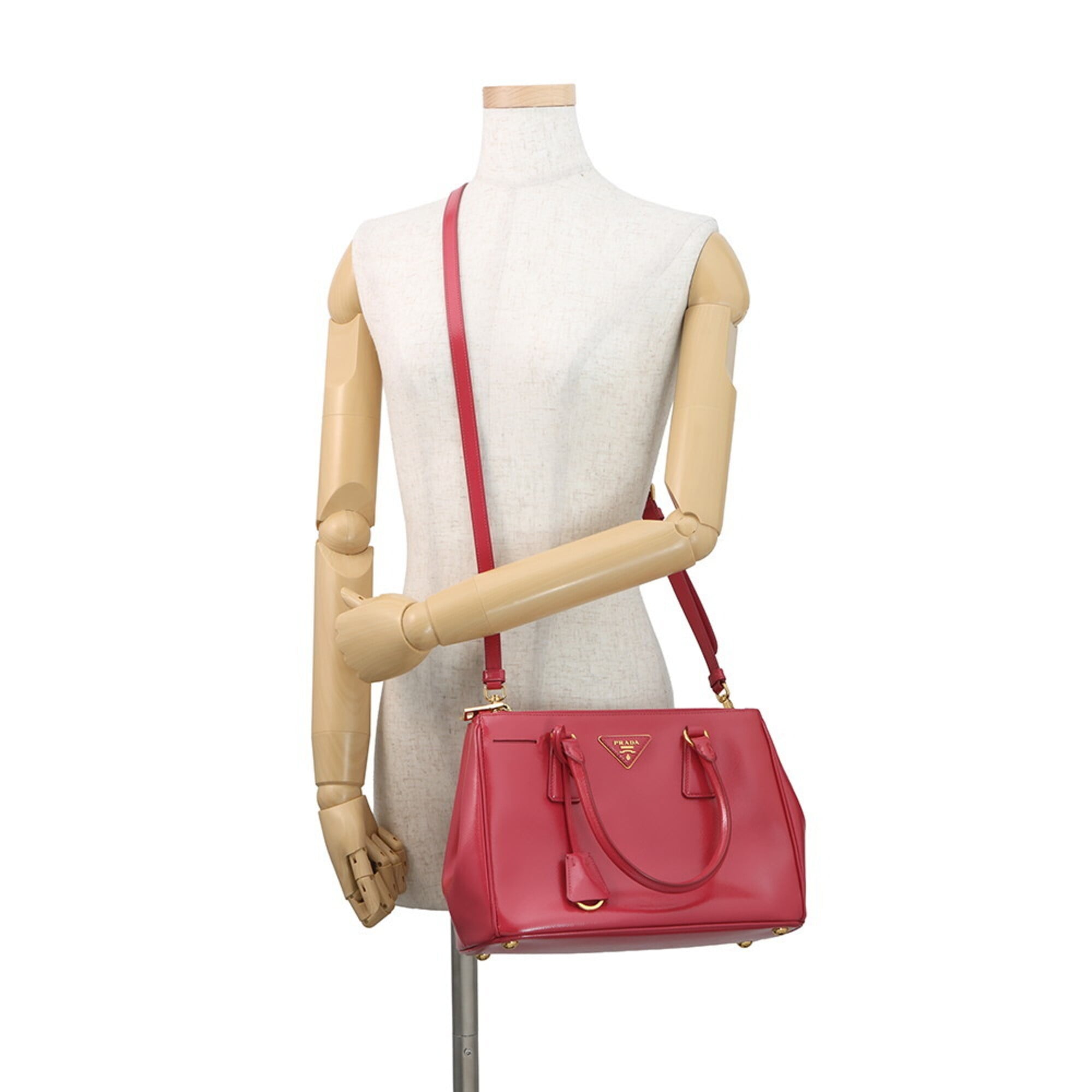 Prada Pink Leather Handbag Shoulder Bag (Pre-Owned)