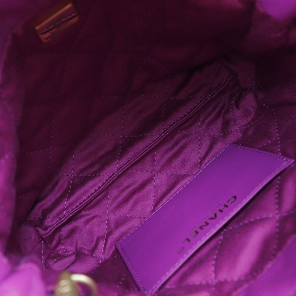 Chanel Purple Leather Handbag Shoulder Bag (Pre-Owned)