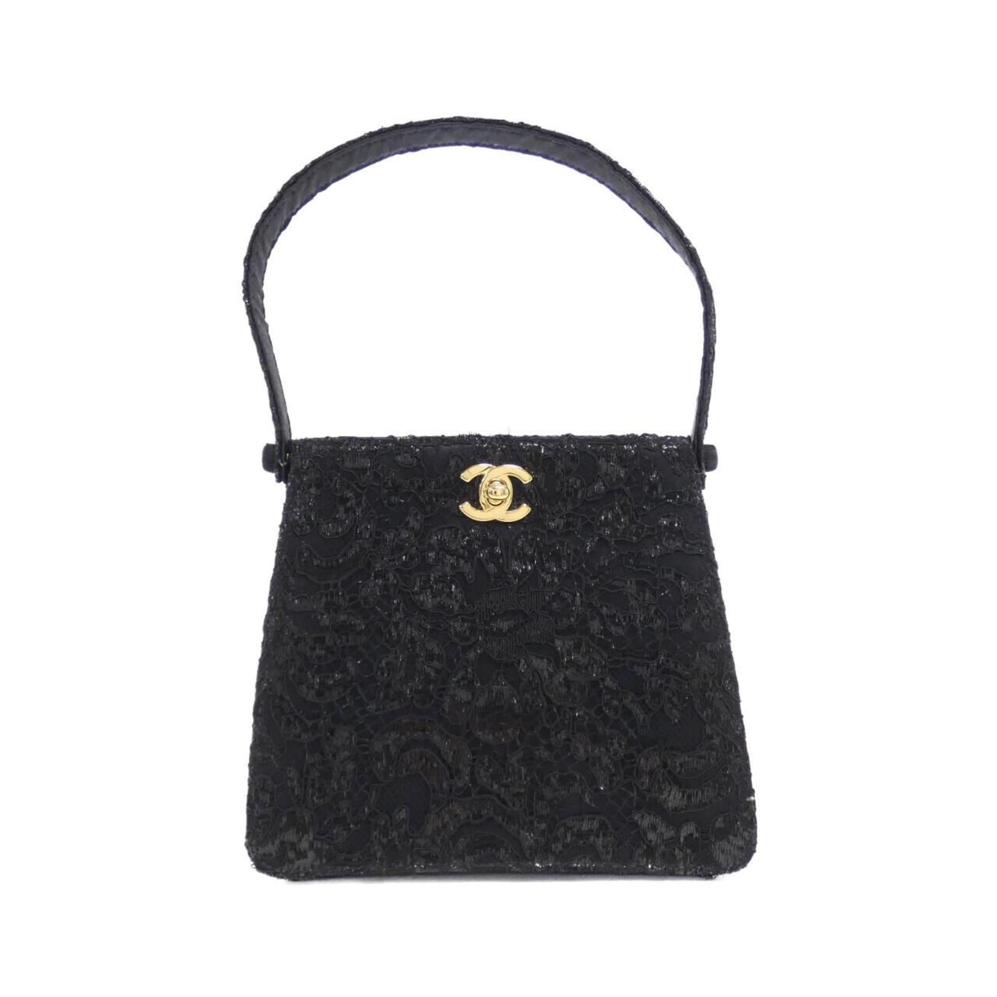 Chanel Black Satin Handbag (Pre-Owned)