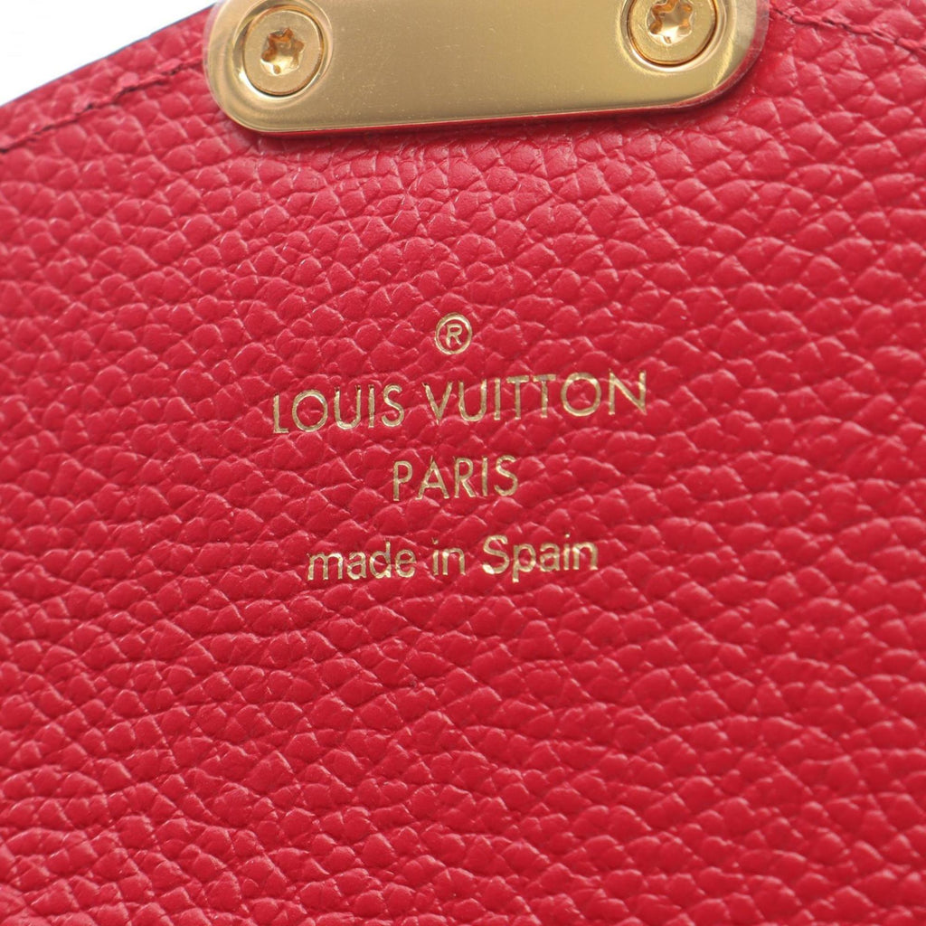Louis Vuitton Red Color Leather Long Wallet (Bi-Fold) (Pre-Owned)