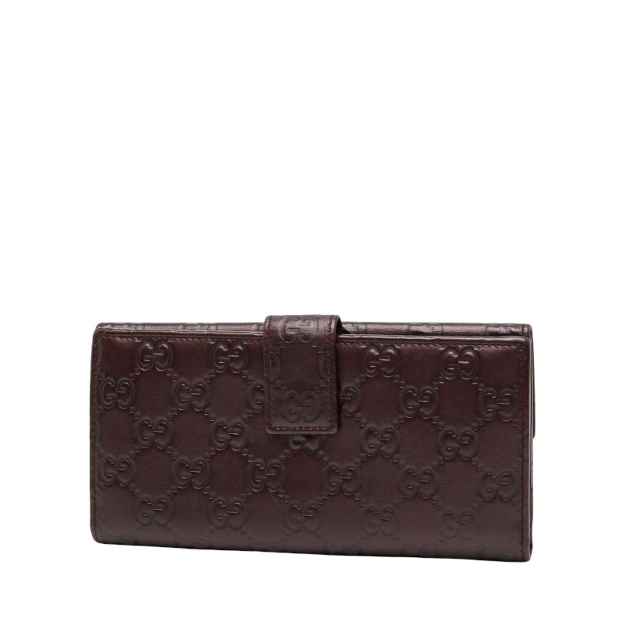 Gucci Brown Leather Long Wallet (Bi-Fold) (Pre-Owned)