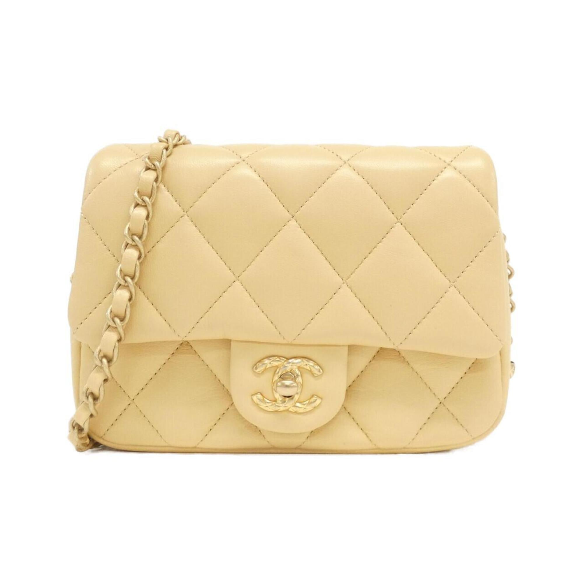 Chanel Beige Leather Shoulder Bag (Pre-Owned)