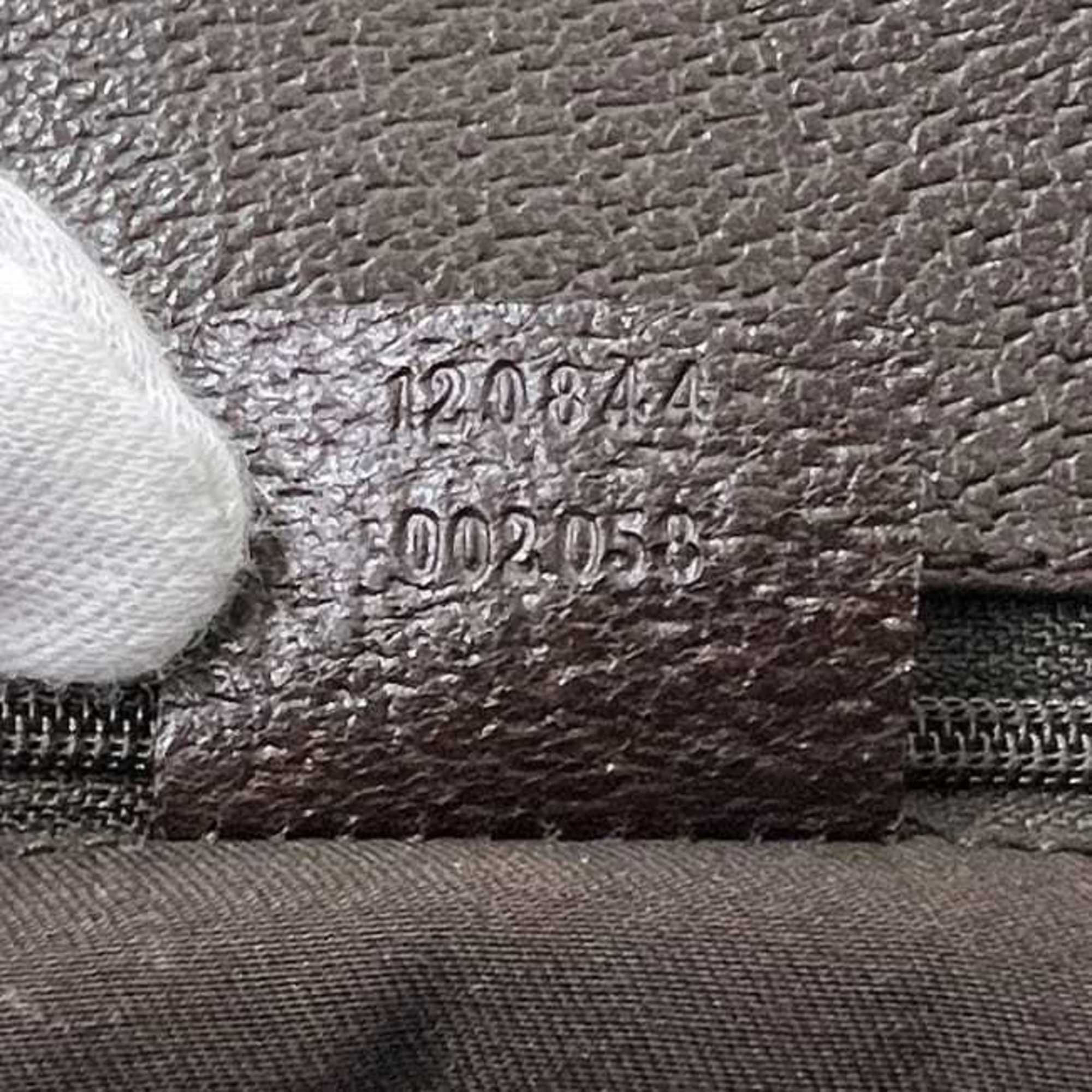 Gucci Beige Brown Canvas Leather Handbag Tote Bag (Pre-Owned)
