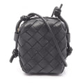 Bottega Veneta Black Leather Handbag Shoulder Bag (Pre-Owned)