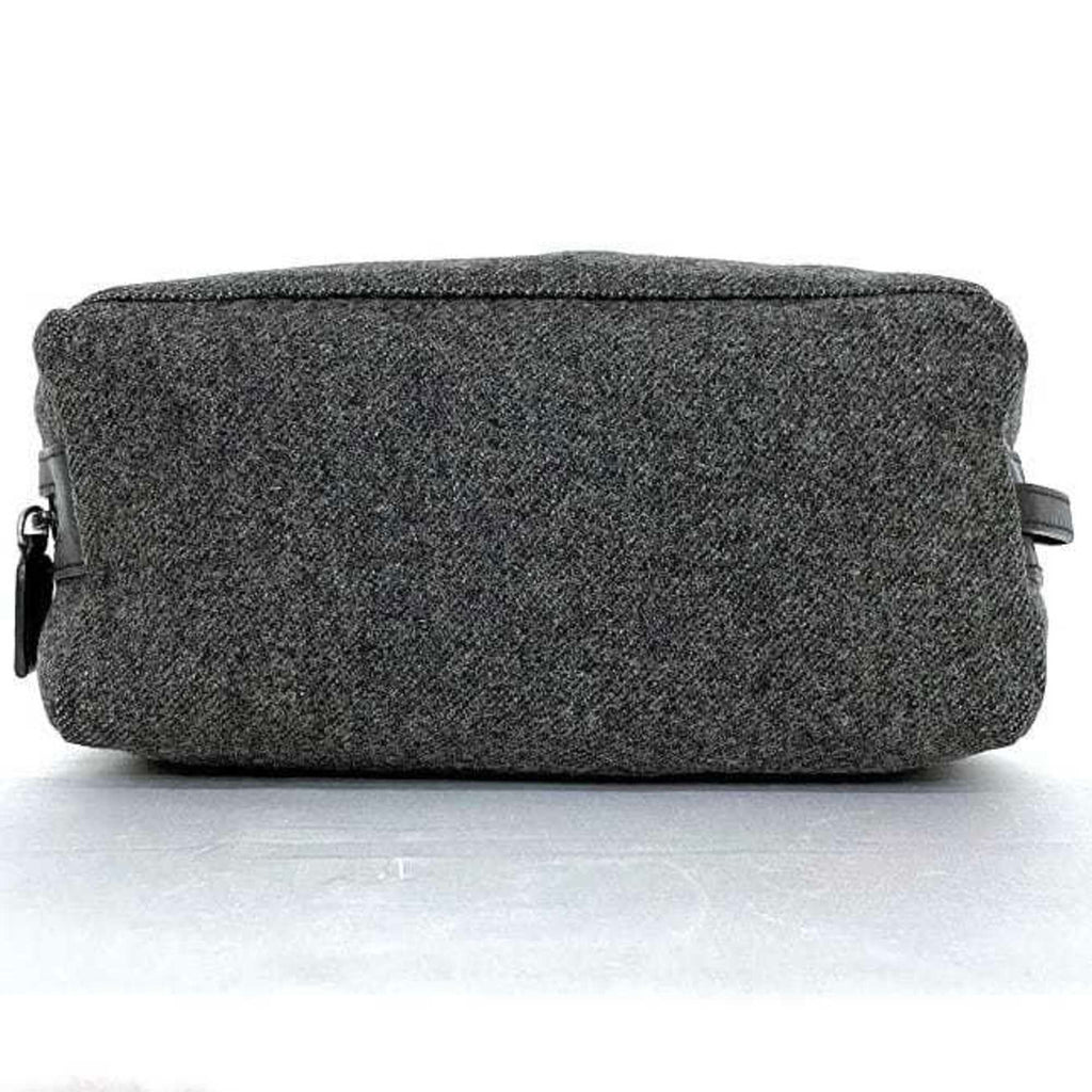 Prada Gray Tweed Wool Nylon Pouch (Pre-Owned)