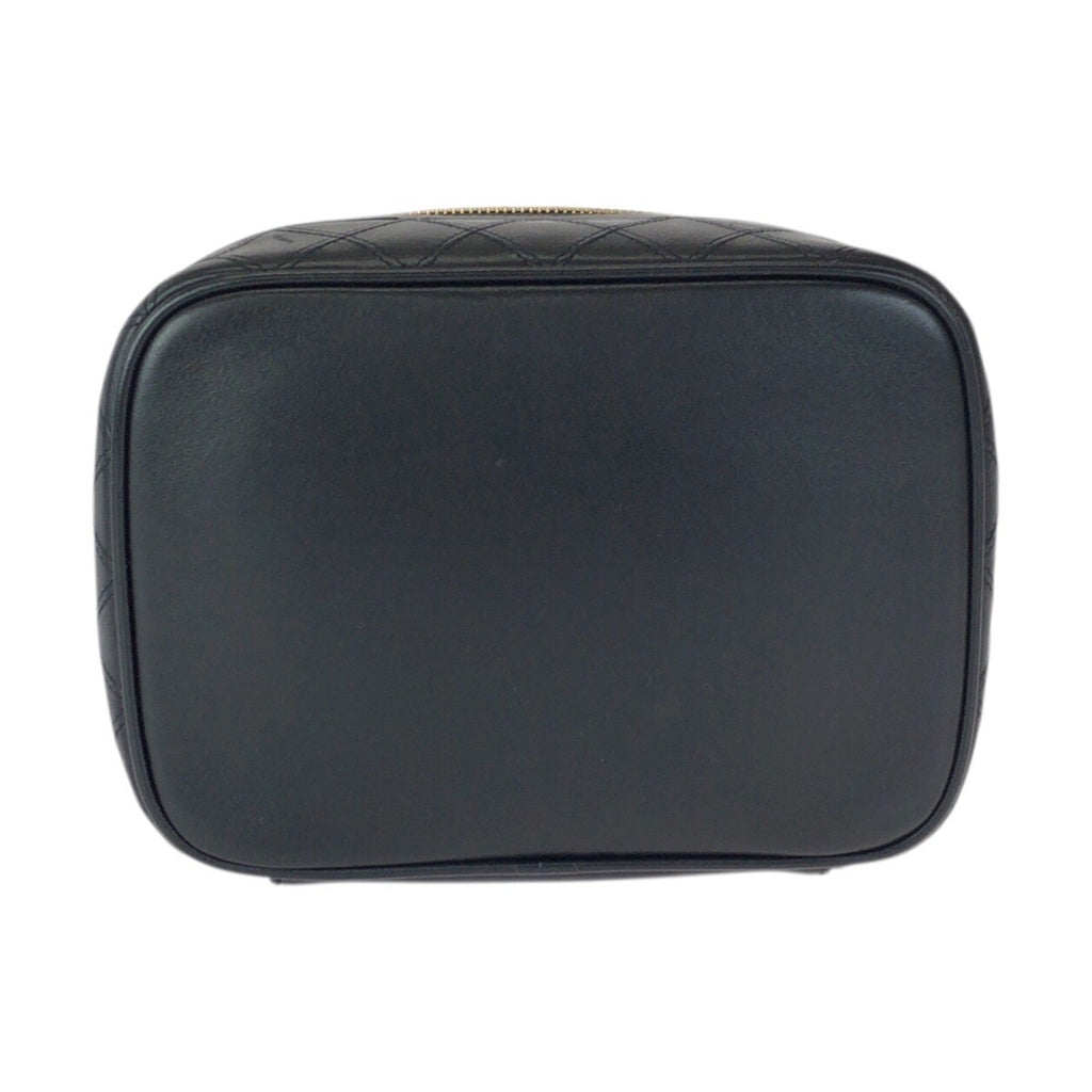 Chanel Black Leather Pouch Vanity Bag (Pre-Owned)
