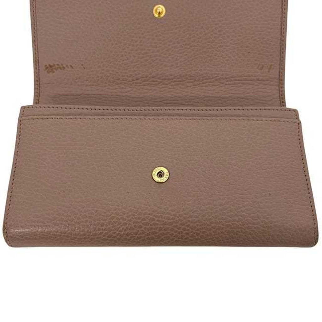 Gucci Pink Beige Leather Long Wallet (Bi-Fold) (Pre-Owned)