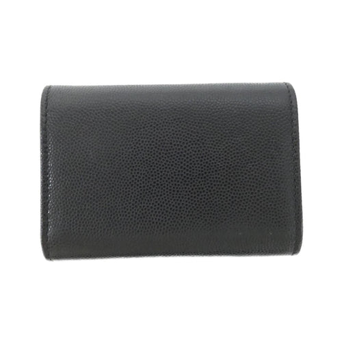 Chanel Black Grained Calfskin Wallet (Tri-Fold) (Pre-Owned)