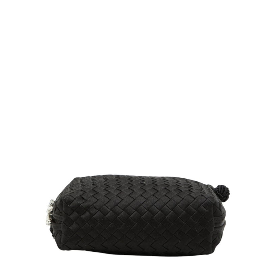Bottega Veneta Black Satin Shoulder Bag (Pre-Owned)