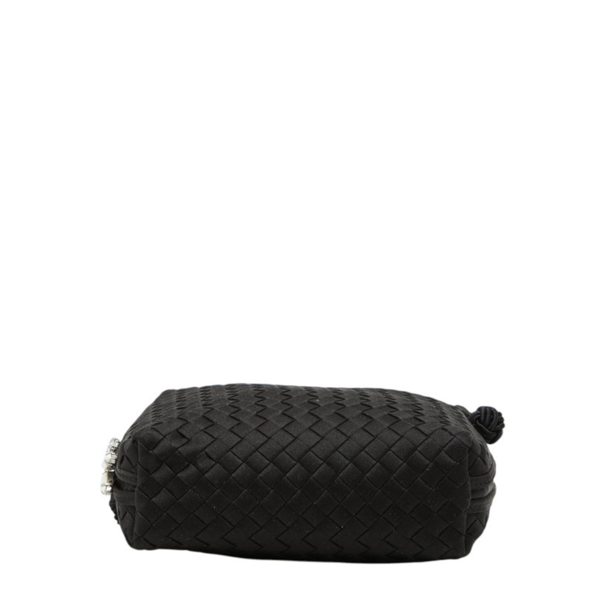 Bottega Veneta Black Satin Shoulder Bag (Pre-Owned)