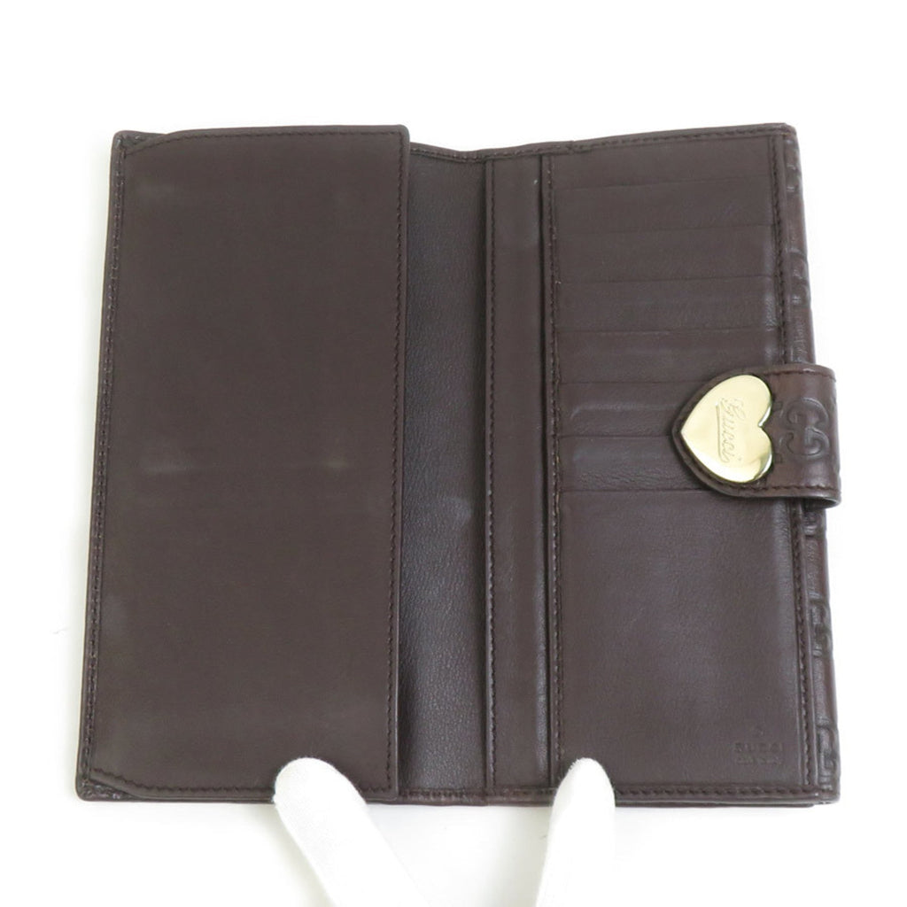 Gucci Dark Brown Leather Long Wallet (Bi-Fold) (Pre-Owned)