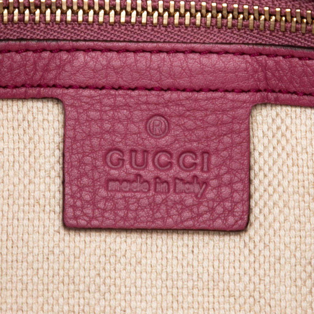 Gucci Purple Leather Shoulder Bag Tote Bag (Pre-Owned)