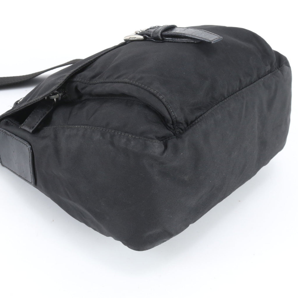 Prada Black Nylon Leather Shoulder Bag (Pre-Owned)