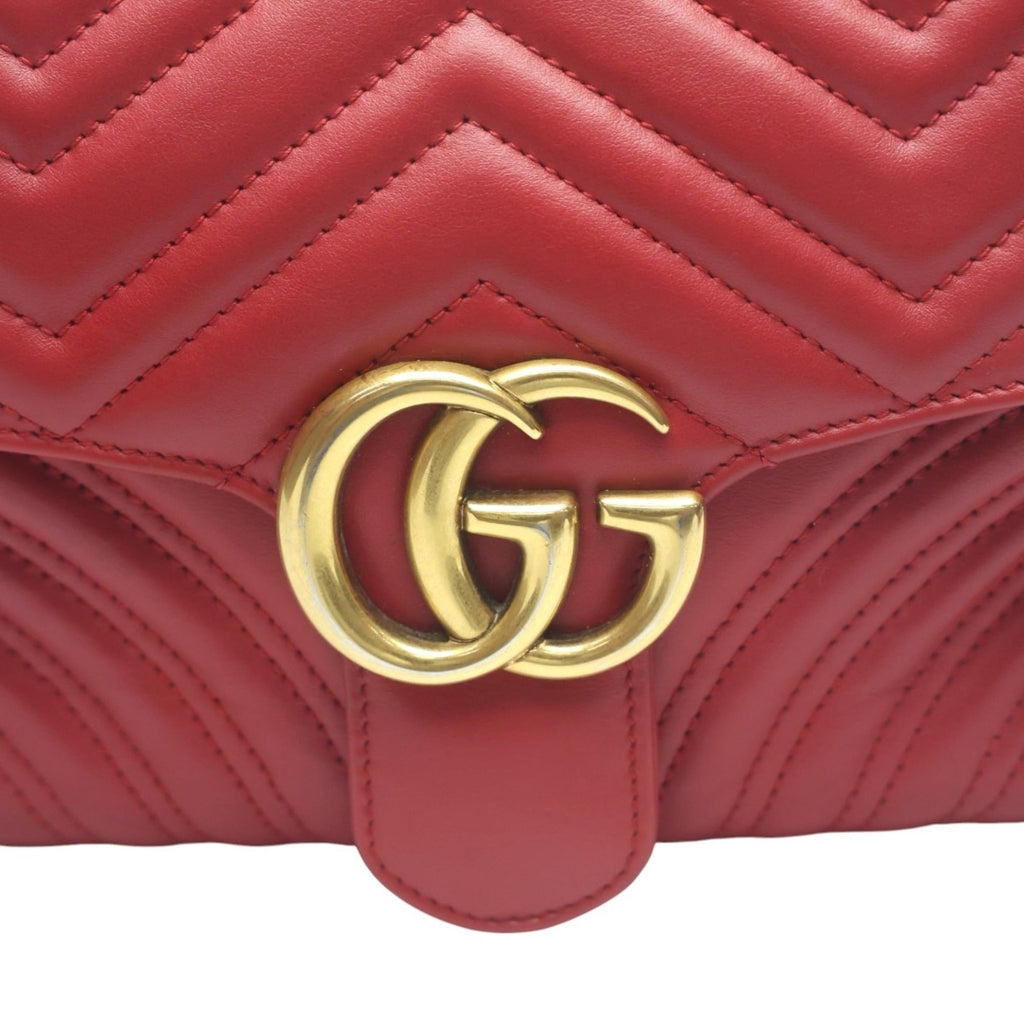 Gucci Red Color Leather Fanny Pack Sling Bag (Pre-Owned)