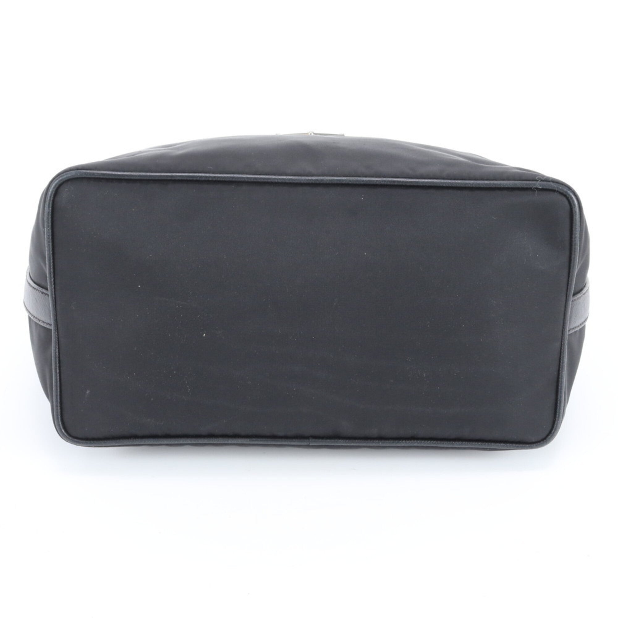 Prada Black Nylon Leather Handbag Pouch Tote Bag (Pre-Owned)
